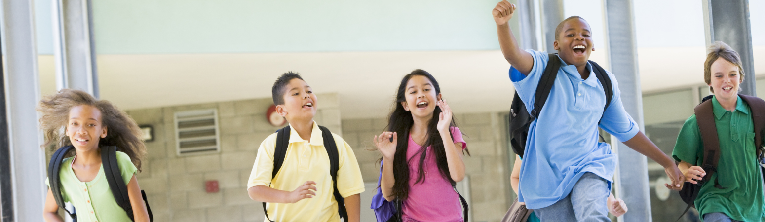 Students smiling, excited to go to class