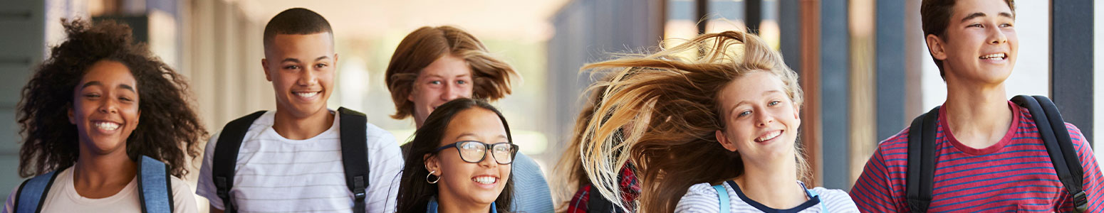 high school students walking